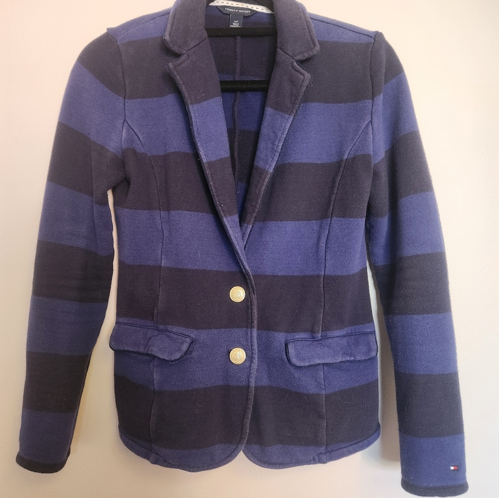 Ladies Tommy Hilfiger Blue Striped Blazer
